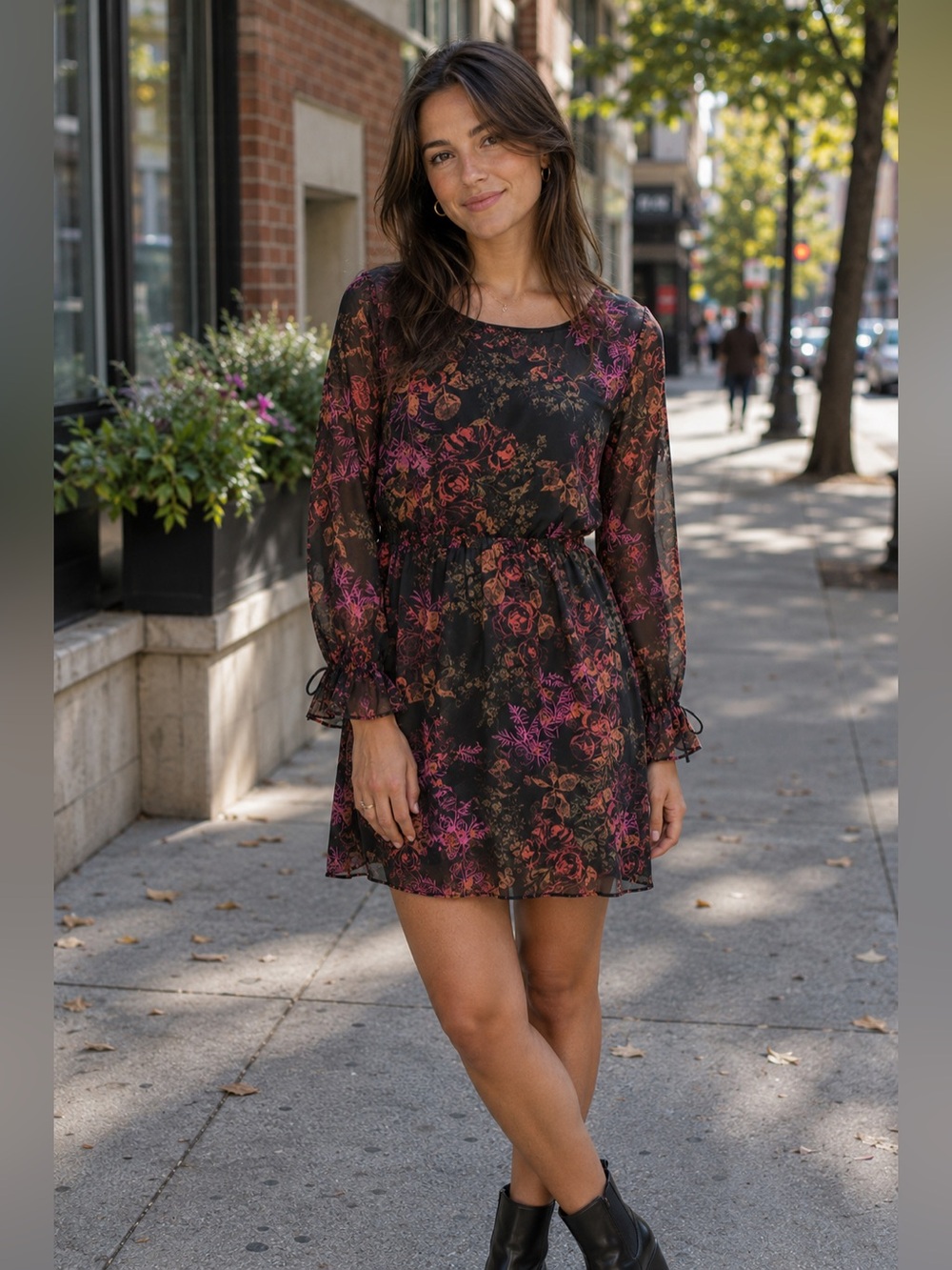 RW&CO. Vibrant Floral Long Sleeve Dress